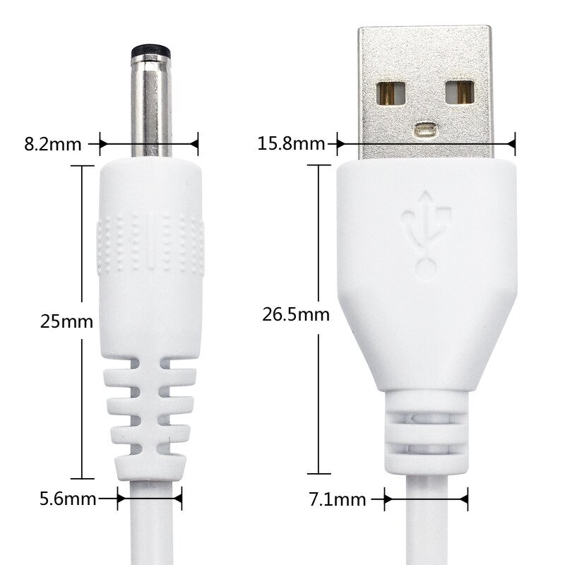 Power Cable - USB DC 1 Male Connector - 3.5x1.35x10 5.5*2.1mm CCTV 5525 LED Adapter OEM Jack