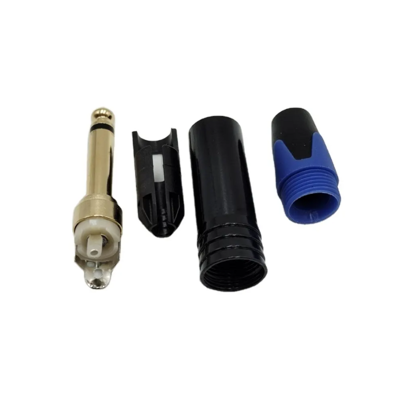 Audio Connector - 6.5mm Mono Jack - Gold Plated 3 Pole 1/4 TS Plug - Copper Contact DIY Projects