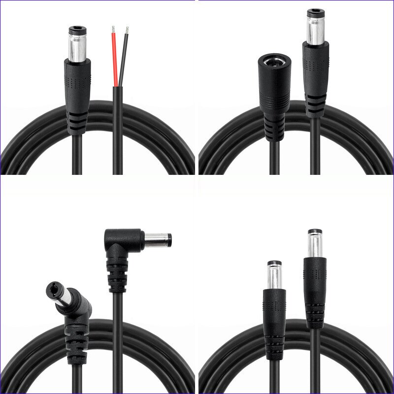 Power Cable - 5.5*2.1/2.5mm 12/24V DC Jack Extension - PVC Wire Male to Female OEM