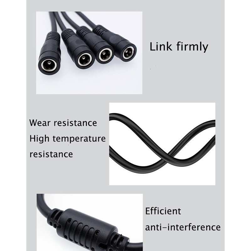 DC Power Cable - 5.5*2.5/2.1mm Straight DC5525 Plug - Open Extension Male to Female 1 Pin Custom Audio