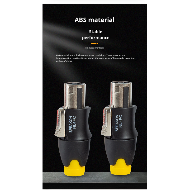 Audio Connector - Supper Speakon NL4Fx OEM Speaker Cable - 4 Pole Male Plug - 4P Pins Factory Metal