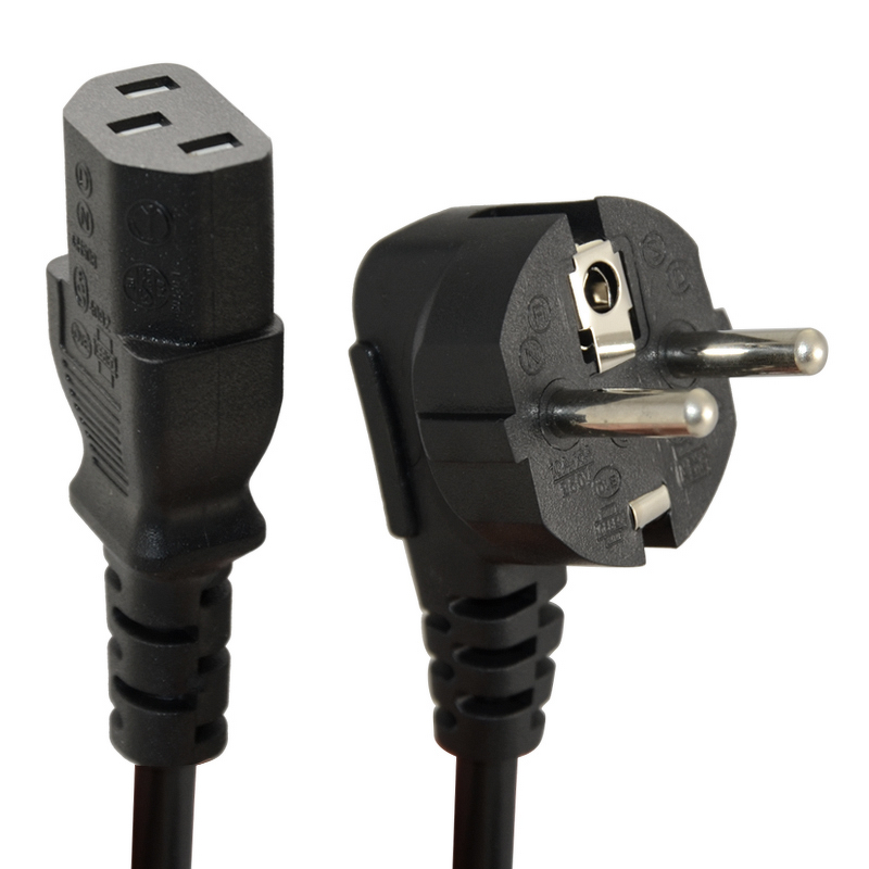Power Cable Extension - Custom IEC C13 EU - 1.05m AC Supply - PC TV Monitor Home Appliance