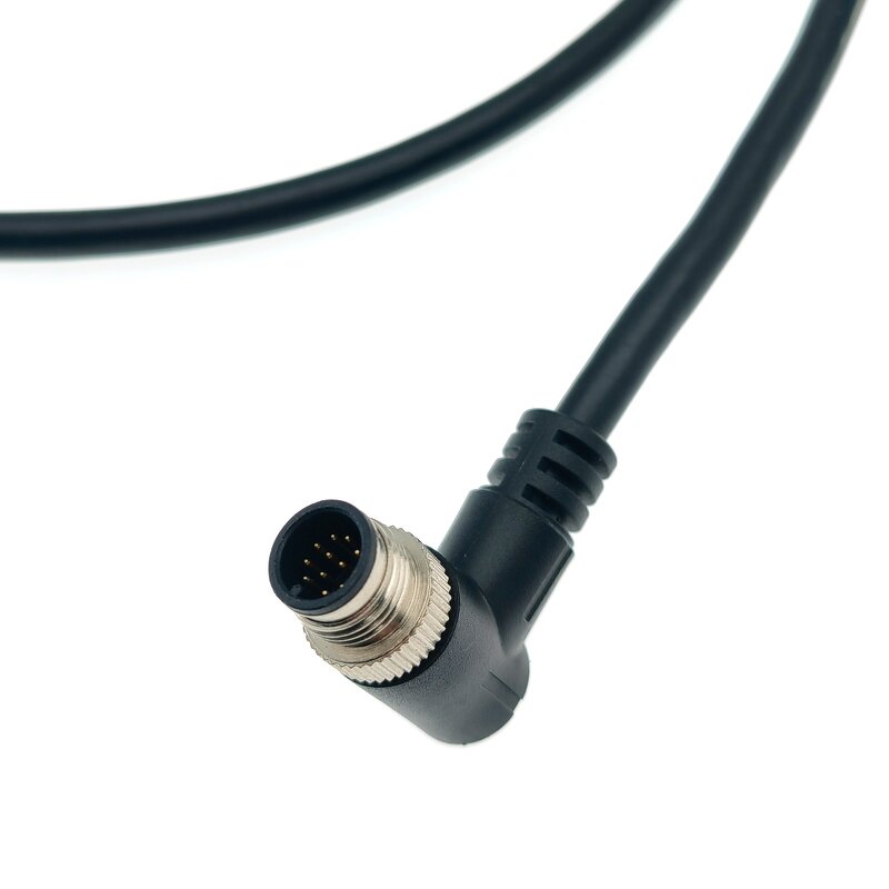 Cable Connector - M12 Male Female Waterproof - 2-1 Pin PVC PUR Straight Angle - Power Extension Cord
