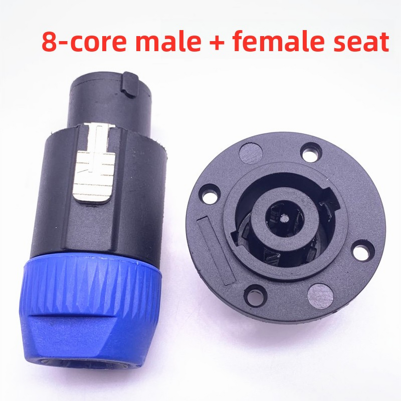 Audio Connector - 8 Core Pin Aviation Plug - Speaker Amplifier Round Socket - 8-Core Male Female Audio