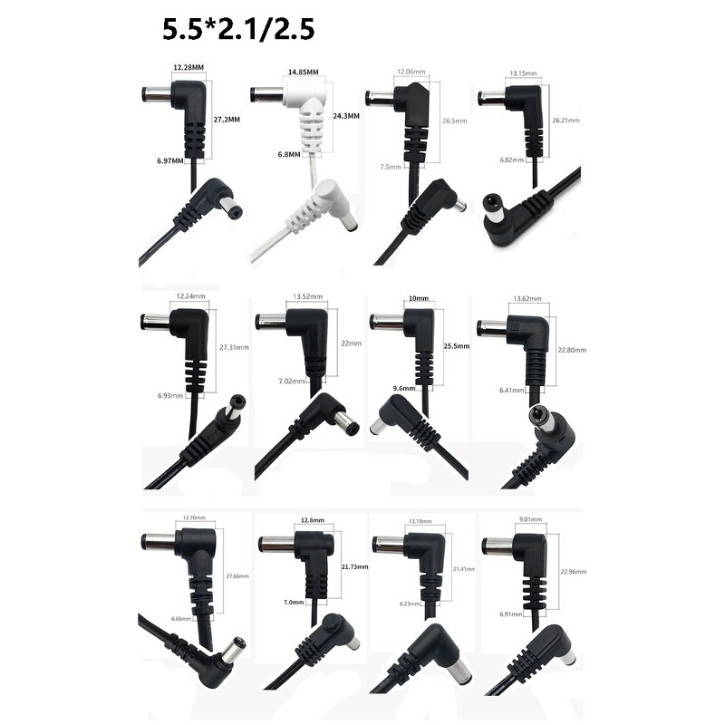 Power Cord - Custom 12V DC CCTV Jack - 5.5/5.1x2.1/2.5mm Injector Pigtail OEM Pen End CCTV