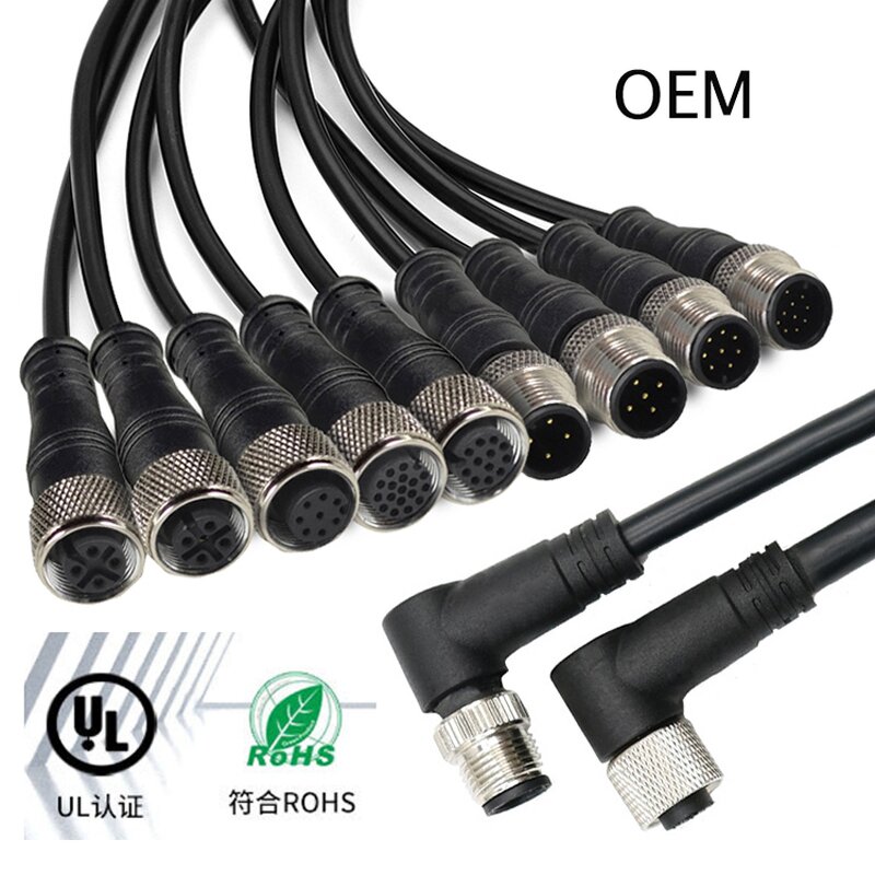 Cable Connector - Custom Cat 6 Power Extension - M8 Connector 3 Pin - Audio Video Electrical PC Housing