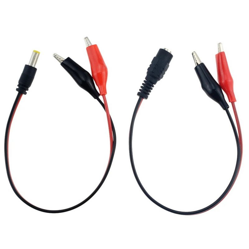 25CM Test Leads Wire with Alligator Clip DC Power Plug Adapter 5.5*2.1mm DC Crocodile Male Female Connect Line