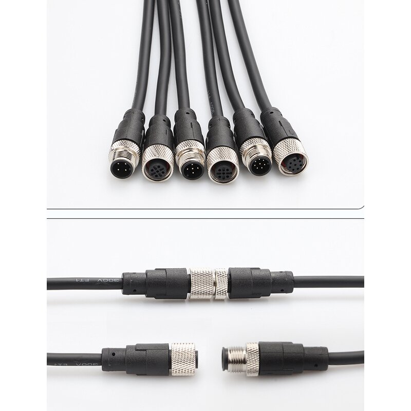 Cable Connector - Custom Cat 6 Power Extension - M8 Connector 3 Pin - Audio Video Electrical PC Housing