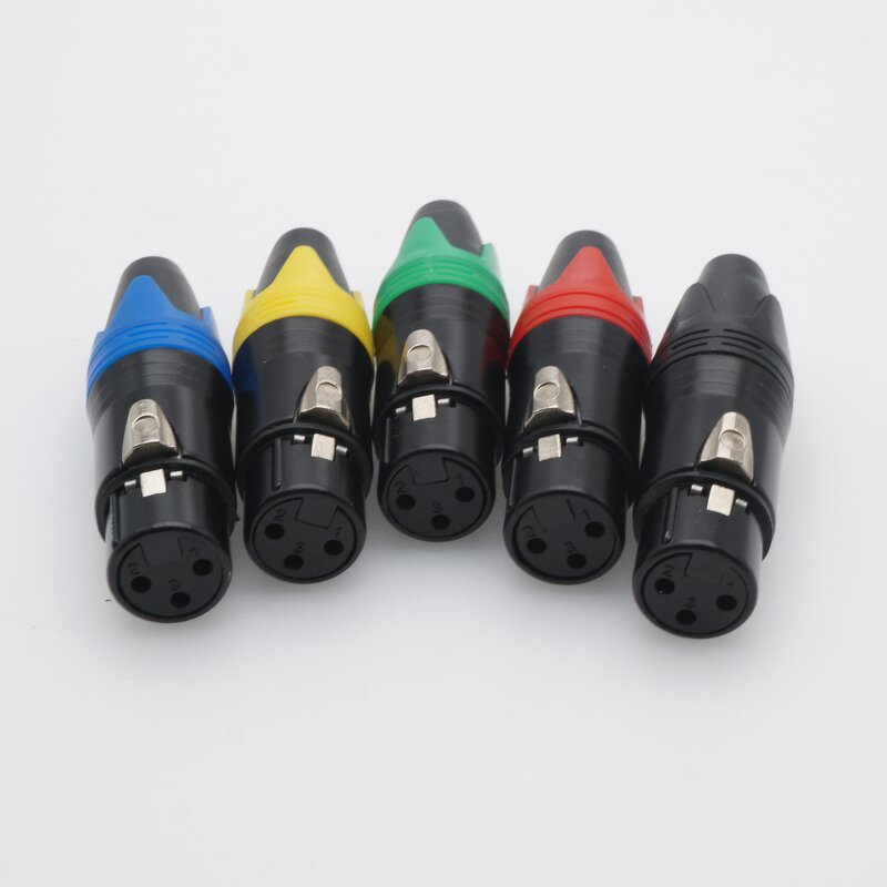 Audio Connector - 3-Pin XLR Plug Copper Contact - 3 Core Speaker Jack - 5 Colour LED Powercon MCX 10A