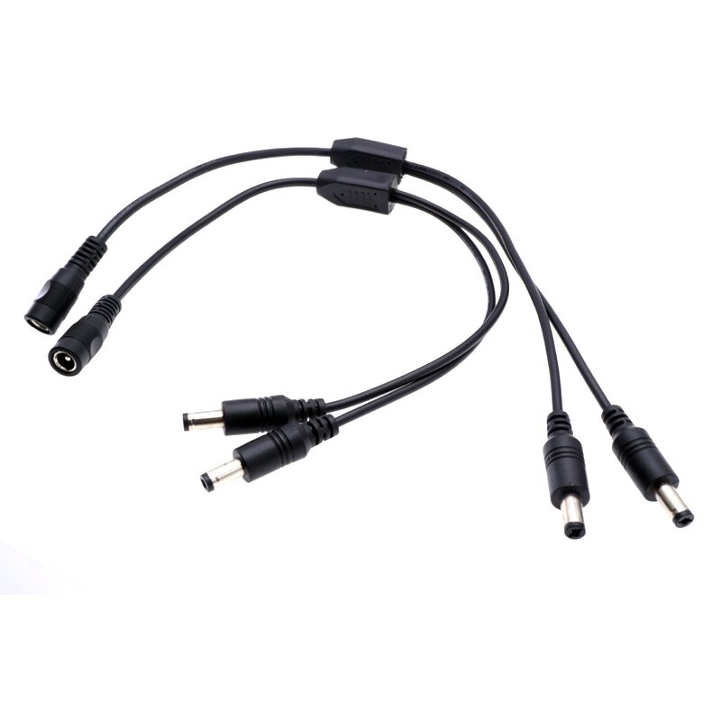 DC Cable - 5.5mm X 2.1*2.5mm 1F2M 4-1 Y Splitter - CCTV LED 5525 Copper Adapter
