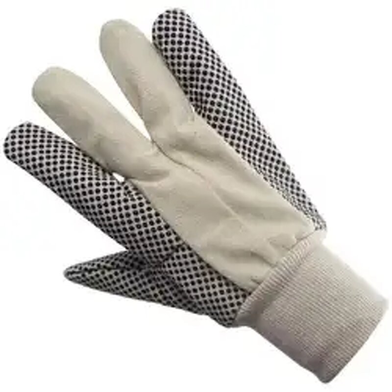 Work Gloves Manufacturer - Hot Sale PVC Dots Coated Palm with Canvas Liner Anti-Slip for Construction Warehouse