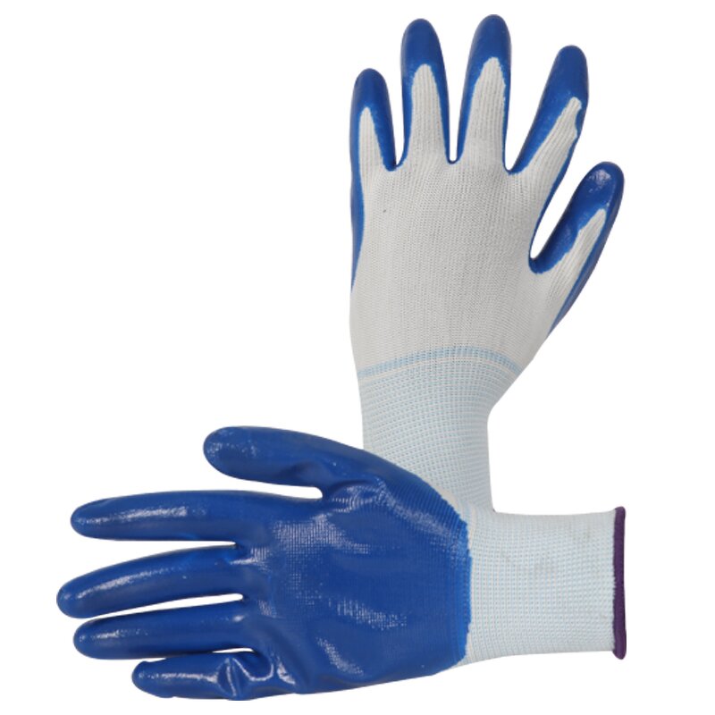 Working Gloves Manufacturer - 13 Gauge Polyester Nitrile Coated Smooth Finish Labor Protective Industrial