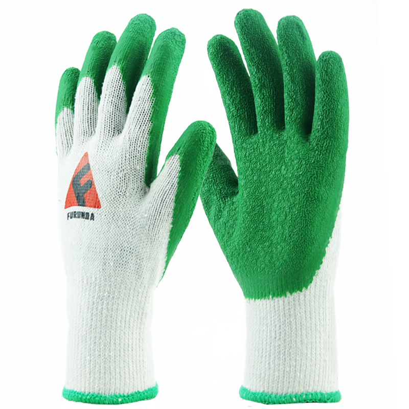 Safety Glove Manufacturer - Fluorescent Yellow Black Latex Coated Good Grip Crinkle Wrinkle Working