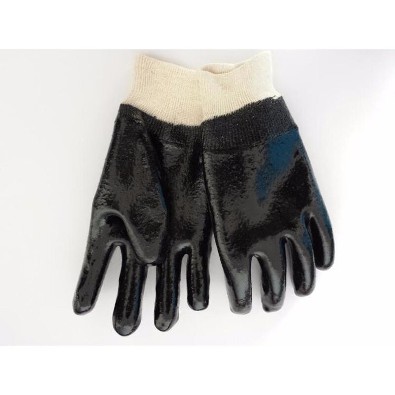 Work Gloves Manufacturer - FURUNDA PVC Fully Coated Single Dipped Interlock Lined Oil/Acid Resistant Knitted Wrist