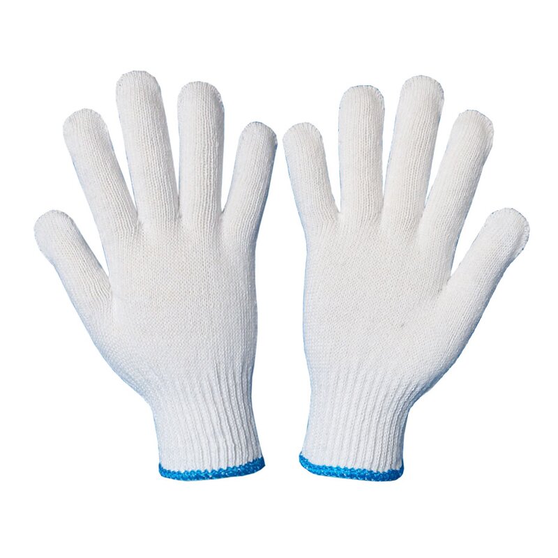 Cotton Knitted Gloves Manufacturer - High Quality Labor Durable Industrial Gardening Guantes Construction White 100%