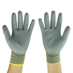 Construction Gloves Manufacturer - Hot Selling 13 Gauge Black/white/gray Polyester Pu Coated Cut Resistant Knife Hand