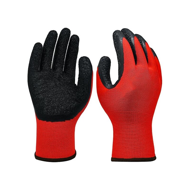 Safety Gloves Manufacturer - Polyester Lined Latex Wrinkle Coating Soft Breathable Non Slip for Men