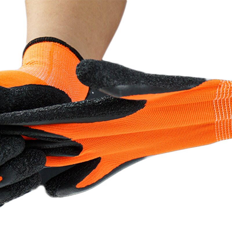 Safety Gloves Manufacturer - Anti-slip Red and Black Wrinkled Latex for Mining and Construction