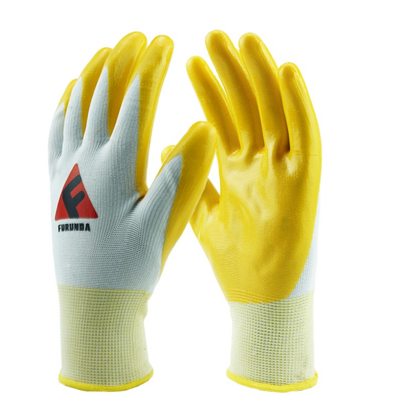 Work Gloves Manufacturer - CE Standard 13 Guaged Red Black Nitrile Coated Guantes Industriales