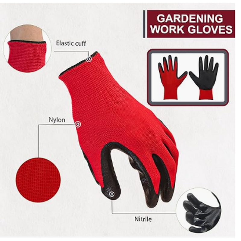 Work Gloves Manufacturer - Nitrile-impregnated Rubber-coated with Grip Non-slip for Women Packing Workers
