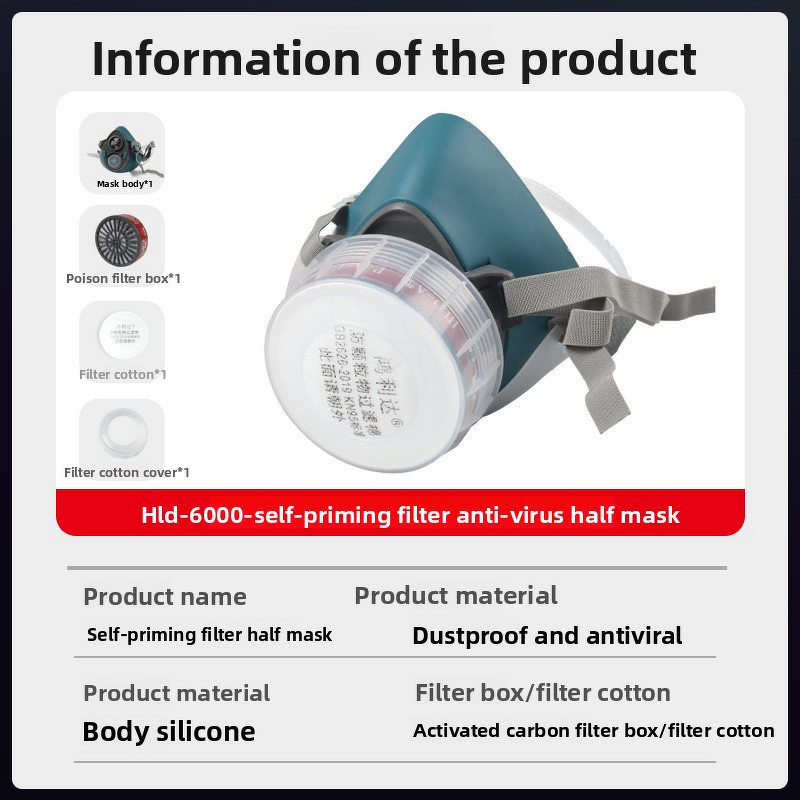 Gas Mask Manufacturer - Futureshield Model 6000 Hepa Filter 3-Layer High Filtration for Pesticide Chemical Work