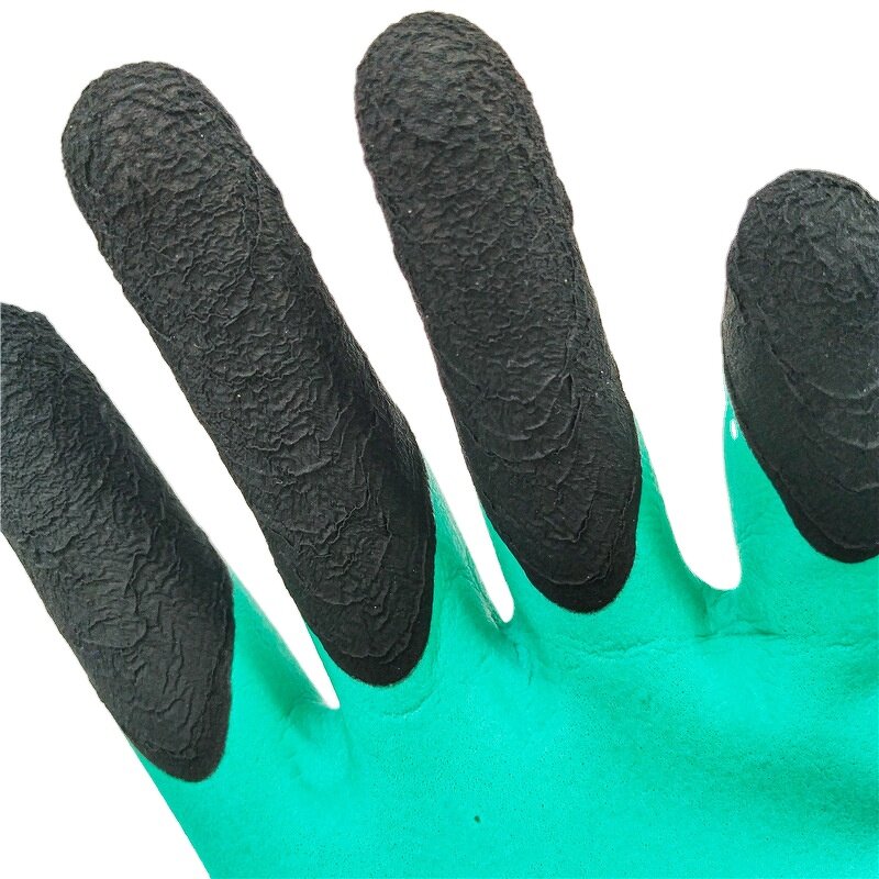Safety Work Gloves Manufacturer - 13 Gauge Polyester Knitted Foam Latex Coated Fingertips Reinforced