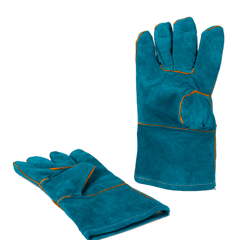 Welding Gloves Manufacturer - Red/Green/Blue/Yellow/Dark Blue Cotton Lined Kevlar Thread Cow Split Leather Heat-Resistant