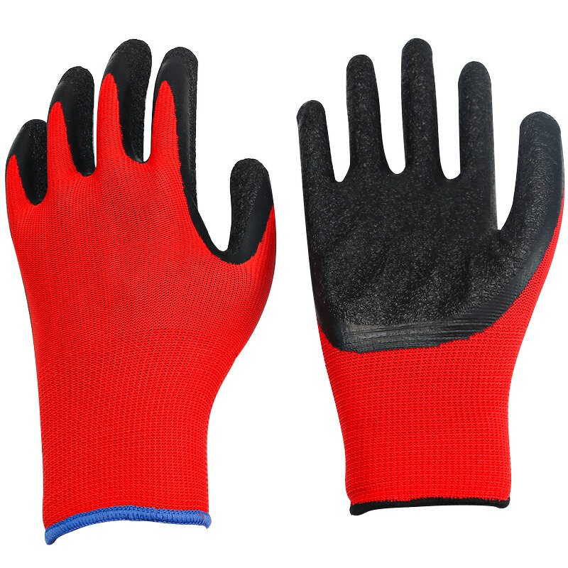 Protective Gloves Manufacturer - Custom Logo 13-pin Nylon Latex Wrinkle Breathable Non-slip