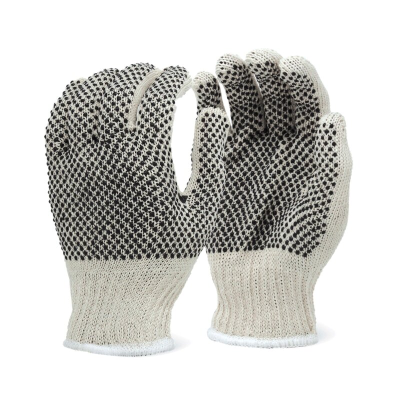 Work Gloves Manufacturer - Factory Direct Supply Multi-Color PVC Double Dots Non-Slip for Construction & Gardening