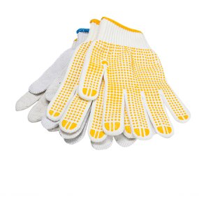 Work Gloves Manufacturer - Hot Sale Dot Plastic Dotted Yellow for Factory Work PVC Dot Line