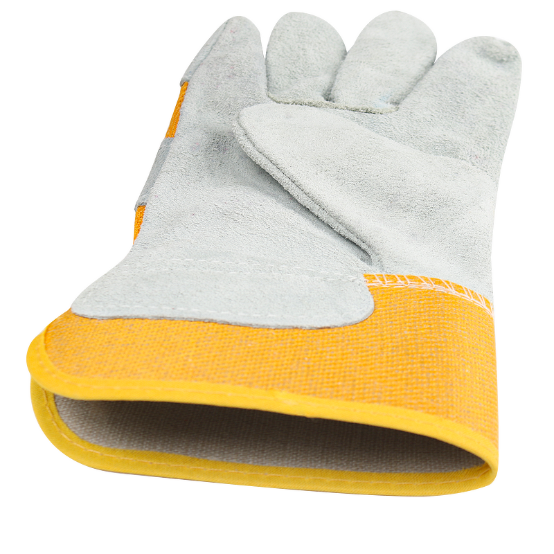 Work Gloves Manufacturer - 10.5" Cow Split Leather Textured Safety Cuff Durable Breathable for Heavy Duty Welding