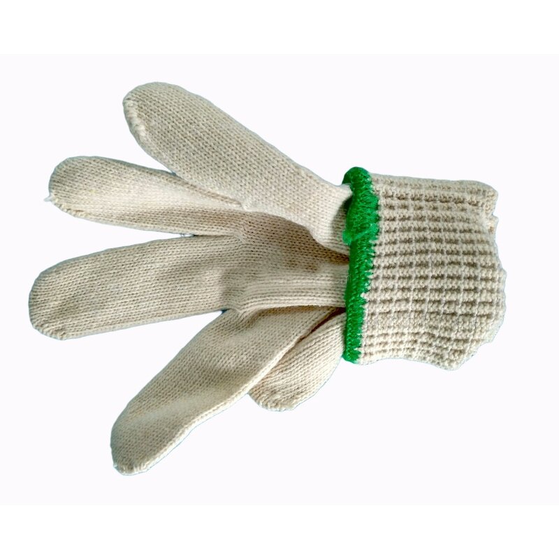 Work Gloves Manufacturer - Factory Price Cotton 7/10 Gauge Elastic Knitted Cuff 24CM Bulk 70% Cotton Blend for General