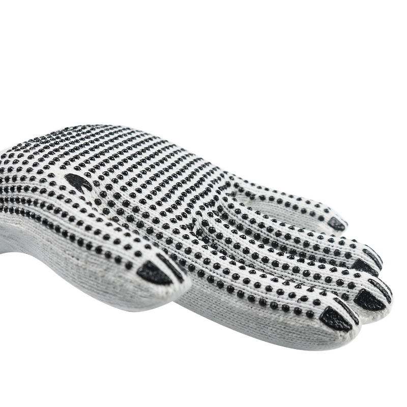 Safety Gloves Manufacturer - Hot Sale Black PVC Dotted with Dotted Line Moisture-Wicking Tear-Resistant for Factory