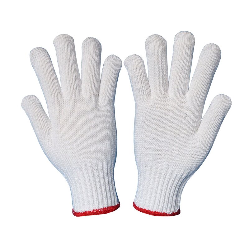 Cotton Knitted Gloves Manufacturer - High Quality Labor Durable Industrial Gardening Guantes Construction White 100%