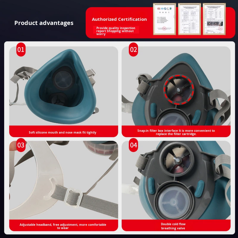 Gas Mask Manufacturer - Futureshield Model 6000 Hepa Filter 3-Layer High Filtration for Pesticide Chemical Work