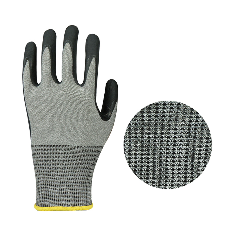 Cut Resistant Gloves Manufacturer - Level 5 HPPE Sandy Nitrile Palm Coating for Enhanced Grip General Purpose