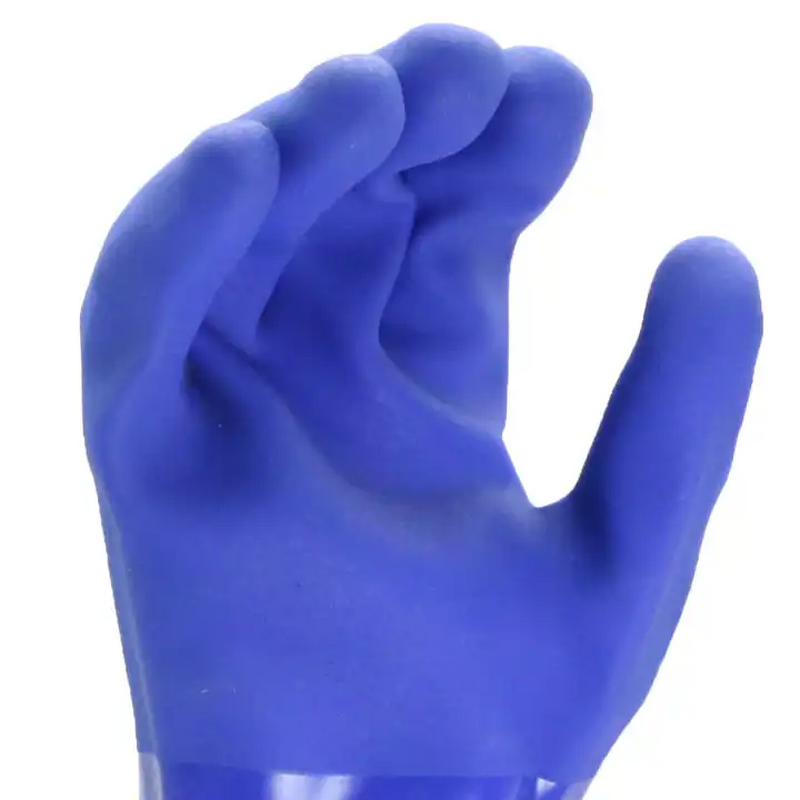 Work Gloves Manufacturer - Chemical Resistant PVC Sandy Finish Grip Palm Non slip