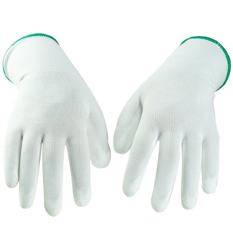 Work Gloves Manufacturer - PU Palm Coated Smooth Texture 13 Gauge Abrasion Slip Resistant Elastic Cuff for Precision Handling