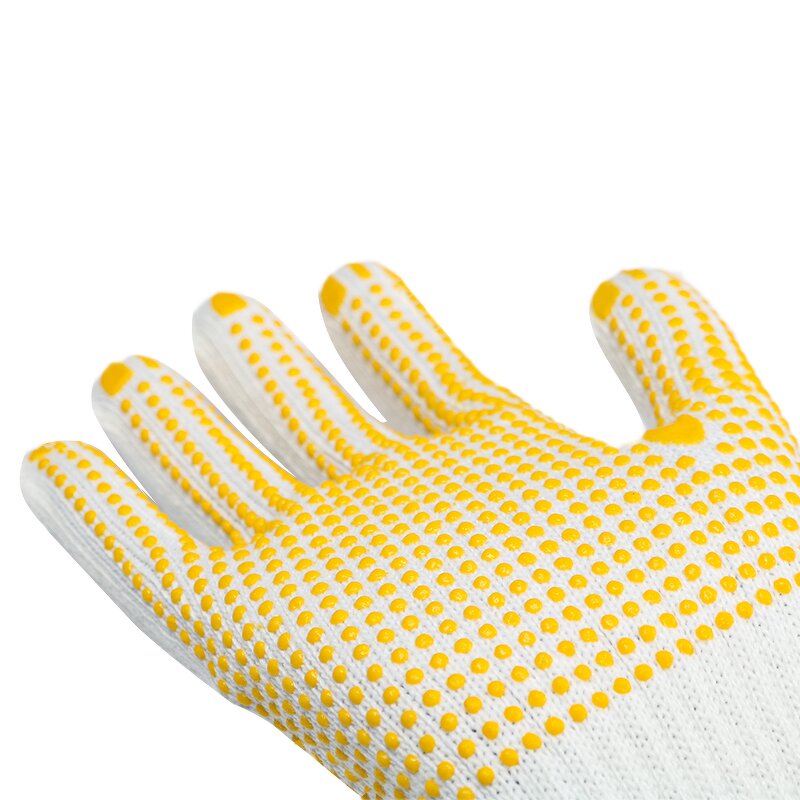 Work Gloves Manufacturer - FURUNDA Yellow Dotted PVC with Elastic Cuff Anti-Slip for Factory Industrial