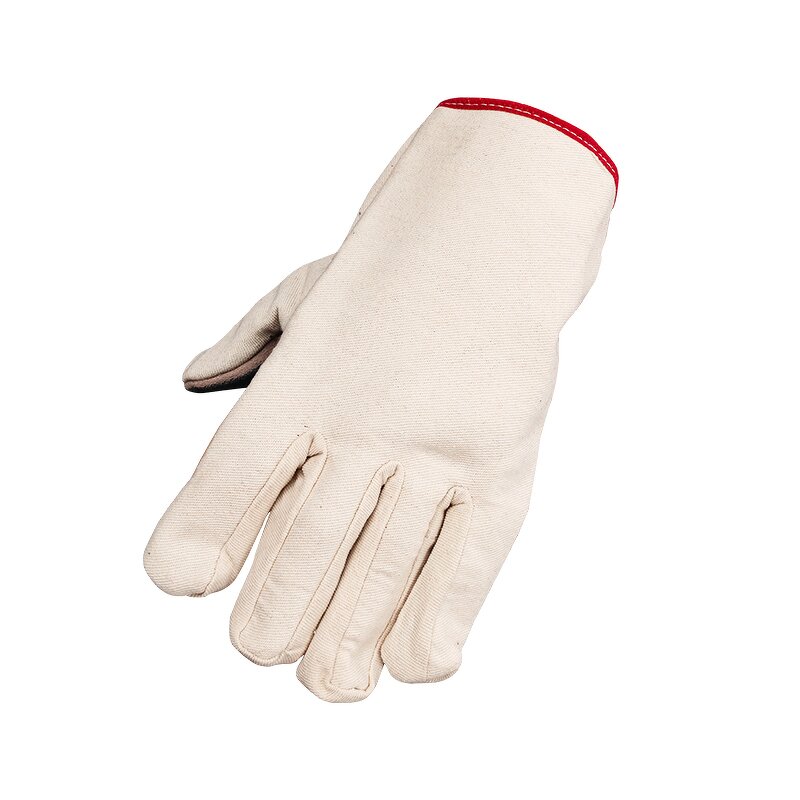 Work Gloves Manufacturer - In Stock Composite Palm with Leather Reinforcement Double Layer Thick Canvas