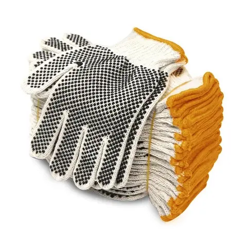 Work Gloves Manufacturer - PVC Dotted Grip for Material Handling One Side Dots 7/10 Gauge Custom Colors