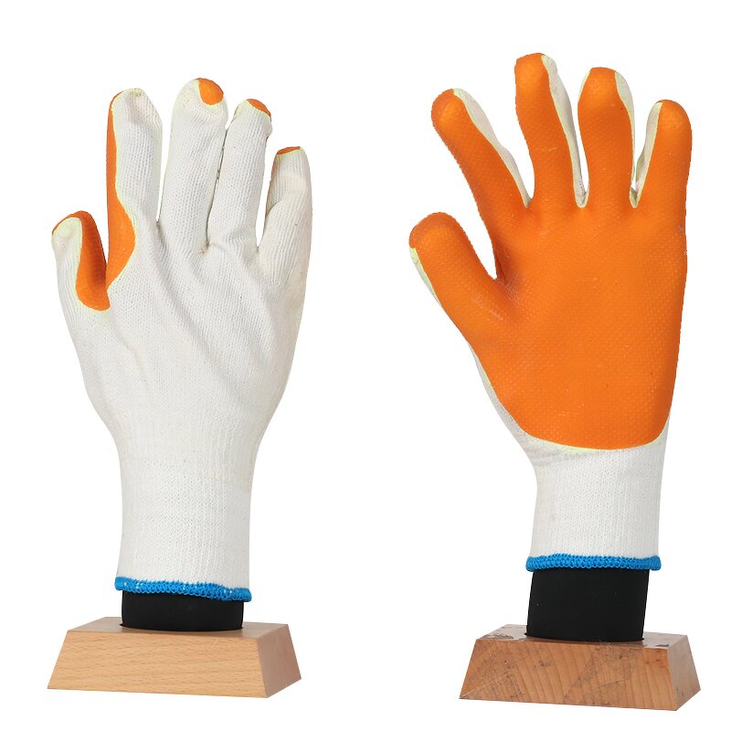 Work Gloves Manufacturer - Rubber Coated Elastic Knitted Cuff Palm Coated Polycotton Slip Resistant for Unloading