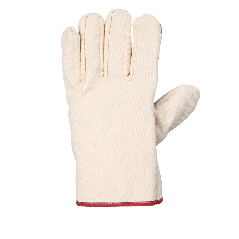 Work Gloves Manufacturer - FURUNDA Industrial Grade White Canvas 24CM Heat Resistant Welding Extra Thickened