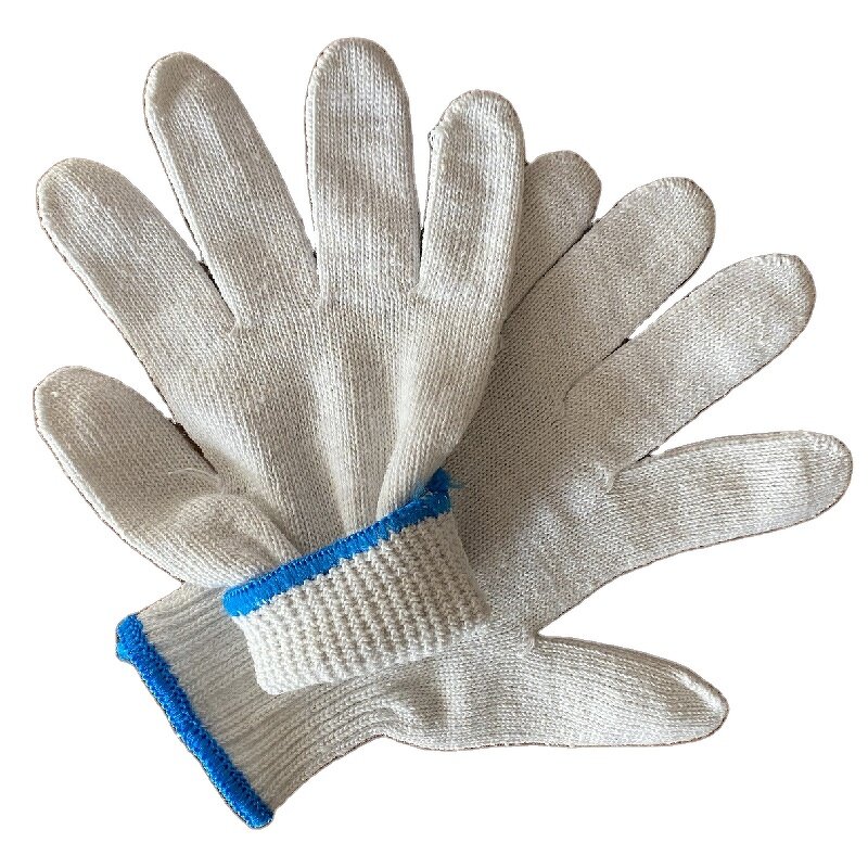 Work Gloves Manufacturer - Factory Price Cotton 7/10 Gauge Elastic Knitted Cuff 24CM Bulk 70% Cotton Blend for General