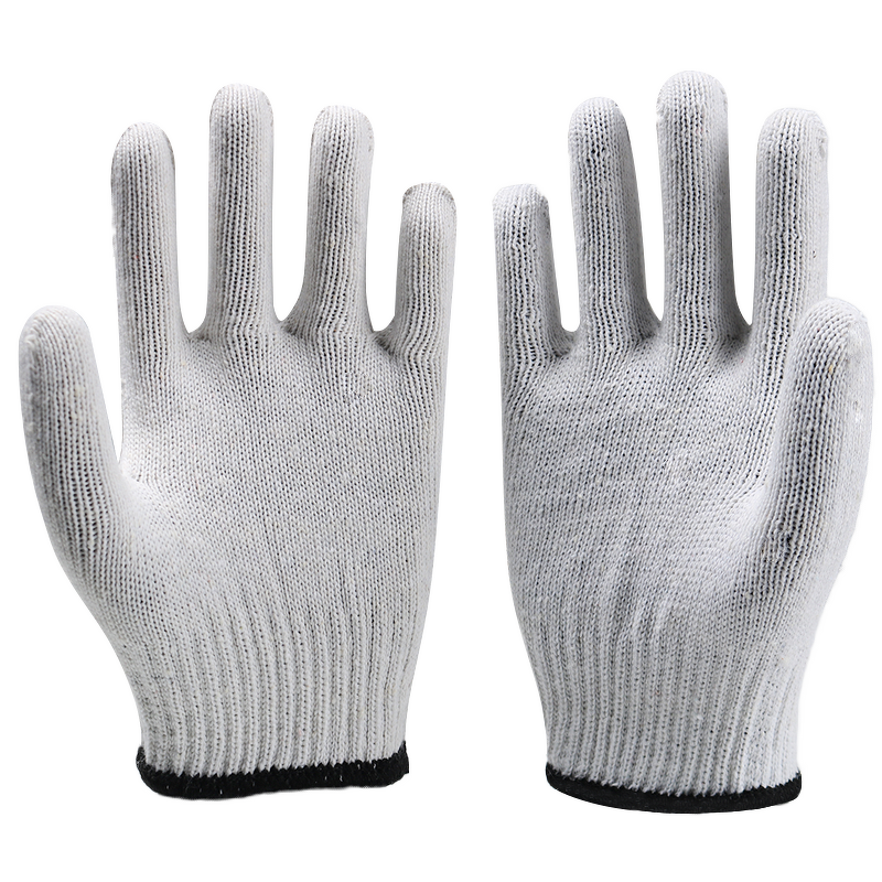 Cotton Knitted Gloves Manufacturer - High Quality Labor Durable Industrial Gardening Guantes Construction White 100%