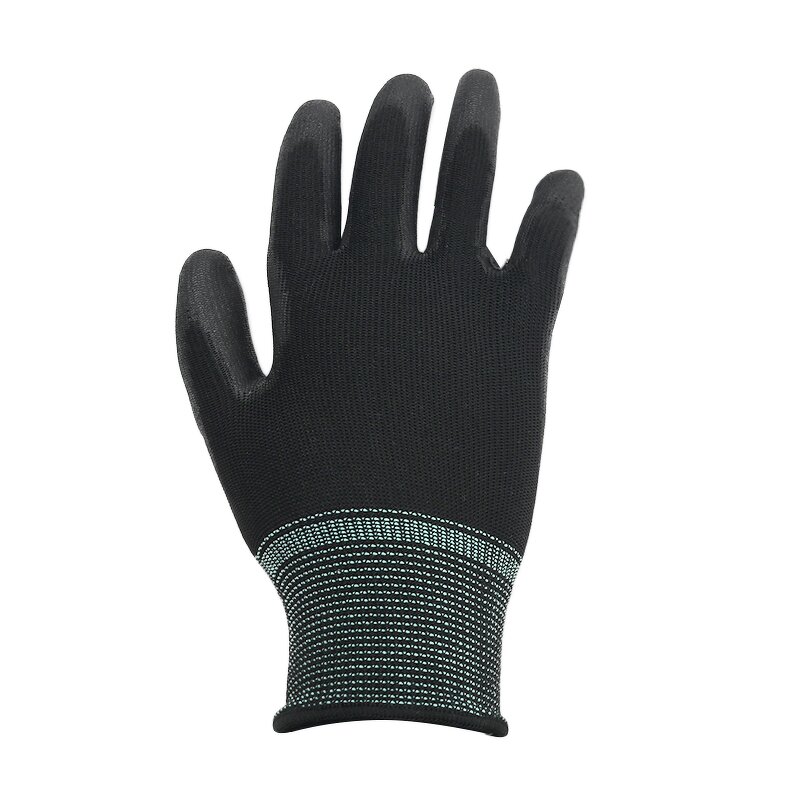 Work Gloves Manufacturer - 13-Gauge Black PU Palm Coated EN388 Certified Oil & Slip Resistant 24CM for Mechanics