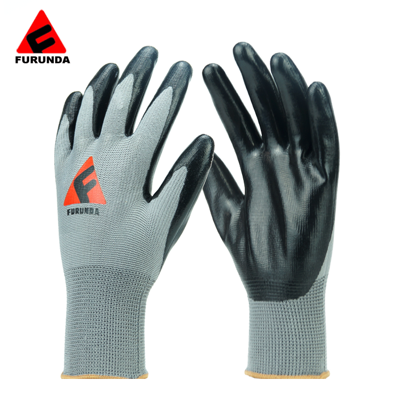 Work Gloves Manufacturer - CE Standard 13 Guaged Red Black Nitrile Coated Guantes Industriales