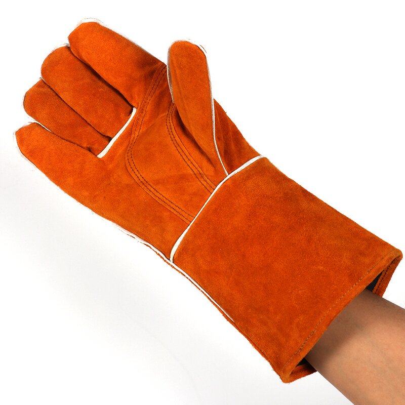Work Gloves Manufacturer - Cow Split Leather 14-inch Heavy-Duty for Welding & Industrial Heat Resistance Breathable