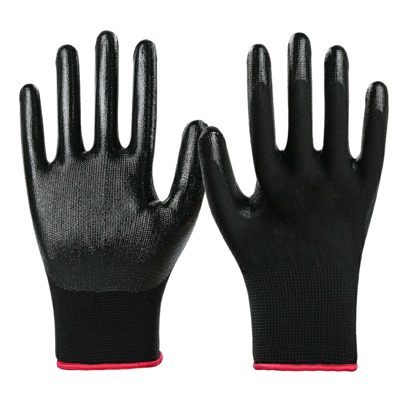 Work Gloves Manufacturer - FURUNDA FFRDN1008 13 Gauge Nitrile Coated Polyester Smooth Palm Oil/Acid/Alkali Resistant