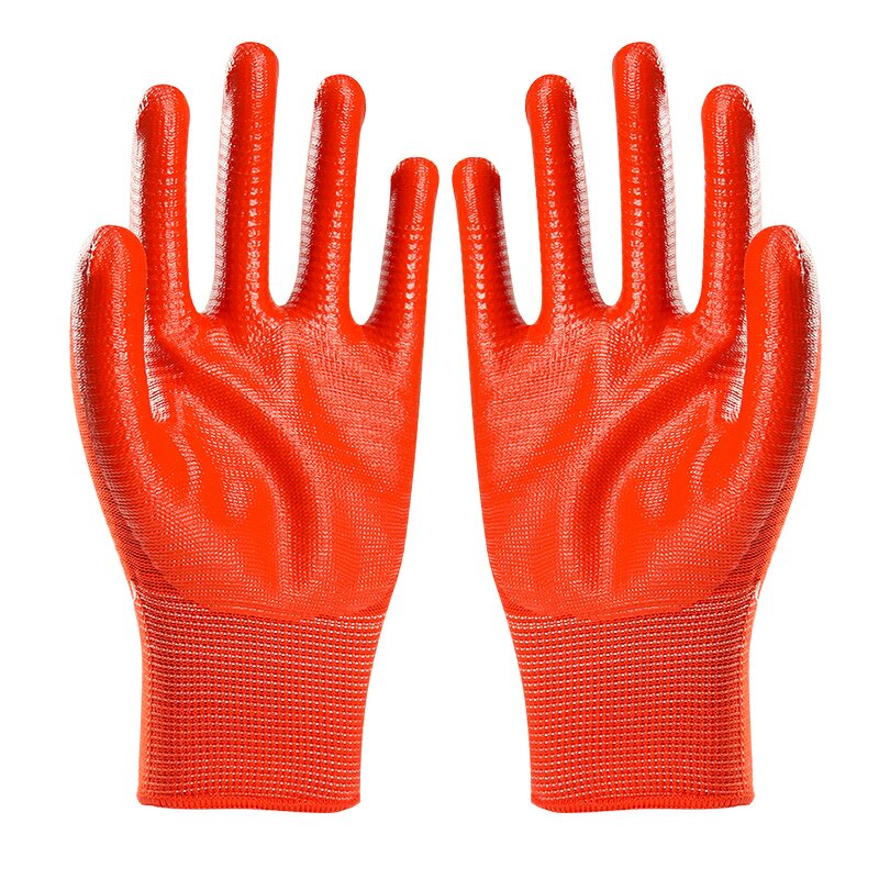 Work Gloves Manufacturer - FURUNDA FFRDN0829 Nitrile Coated U3 Polyester 13 Gauge Elastic Cuff Oil/Acid/Alkali Resistant